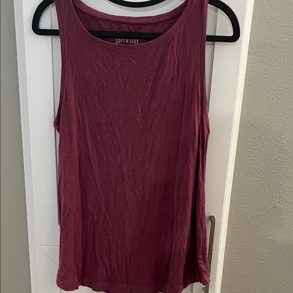 American Eagle Outfitters Soft & Sexy Burgundy Tank Top